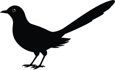 cuckoo silhouette vector black and white graphic art