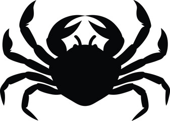crab silhouette vector black and white graphic art