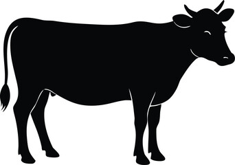 cow silhouette vector farm animal illustration design