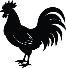 cock silhouette vector minimal poultry clipart