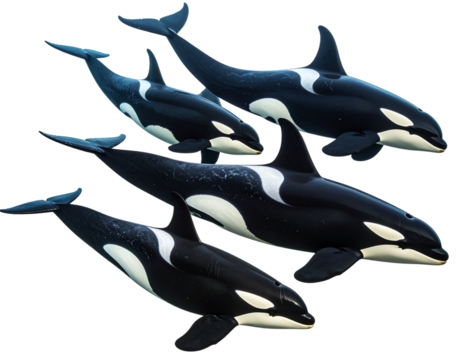 Whale Tail Fin Emerging from the Ocean Surface, isolated on a transparent background