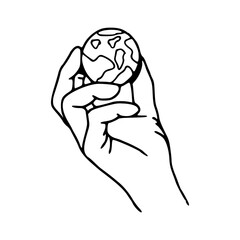 hand holding the earth concept