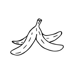 banana peel outline vector illustration