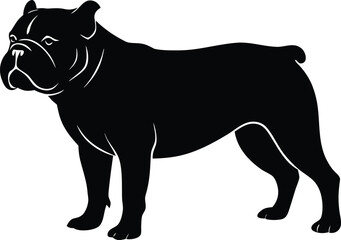 bulldog silhouette vector dog breed illustration design