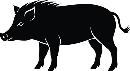 boar silhouette vector wild animal illustration design
