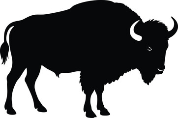 bison silhouette vector minimal wildlife clipart