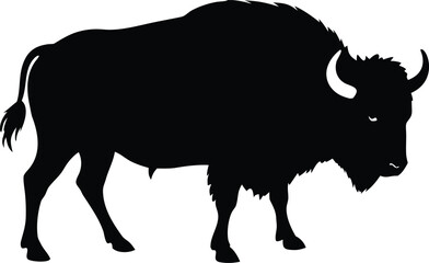 bison silhouette vector for logo and branding use