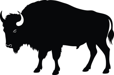 bison silhouette vector wild animal illustration design