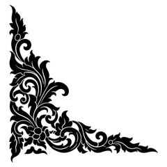 Ornate Vintage Corner Ornament Design Element