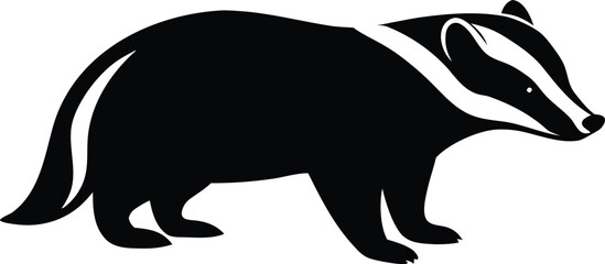 badger silhouette vector for logo and emblem use