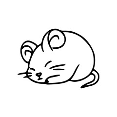 cute sleeping mouse vector illustration