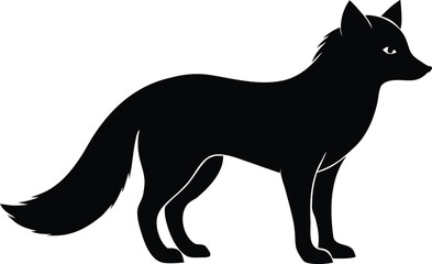 arctic fox silhouette vector for logo and branding design © Never lost 