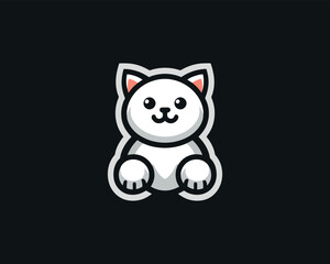 Obraz premium Adorable cartoon kitten mascot vector illustration