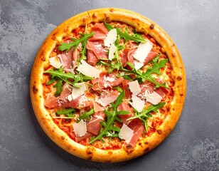 Prociutto And Arugula Pizza With Cheese