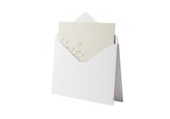 Isolated Transparent Background of a White Envelope and Greeting Card