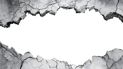 A cracked wall with white gaps can be used to represent a gap or separation.