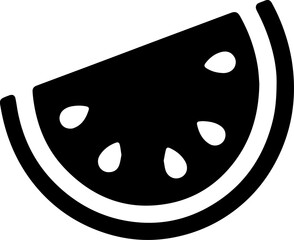 Fototapeta premium Watermelon Slice Silhouette Icon with Seeds