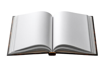 Fototapeta premium Open book with blank pages on black background ready for your text or images