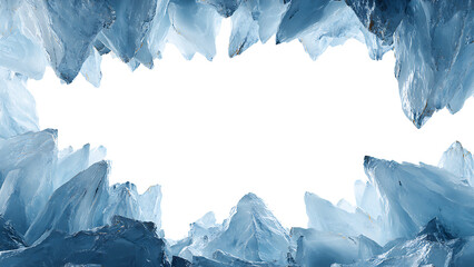 Broken blue ice background, as a frame.