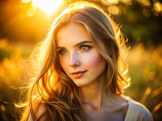 Young Woman Soft Sunlight Portrait - Candid Photography