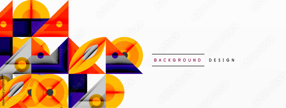 Poster abstract geometric pattern. bold colors, dynamic shapes create modern design. minimalist style, suit