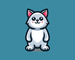 Obraz premium Playful cat cartoon vector illustration playful