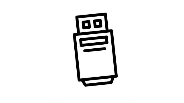 pendrive minimalist stroke animation