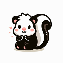 cartoon skunk animal vector illustration