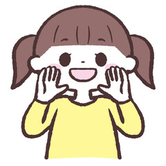 	呼びかける女の子のイラスト