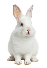 Obraz premium Isolated White Rabbit a Transparent Pet on Clear Background
