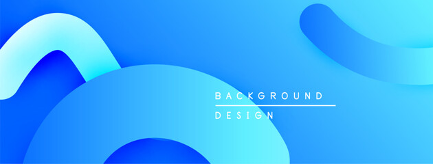Abstract blue shapes overlap creating dynamic background. Gradient hues provide depth, modern aesthetic. Minimalist design suitable for digital projects.
