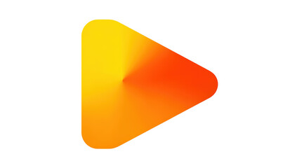 Minimalist triangular icon with orange-yellow gradient and upward arrow direction, isolated element for startup branding, app interfaces and digital presentation slides.

