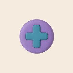 Obraz premium Game Controller Plus Button Icon - 3D Playful Gaming and Fun Icons