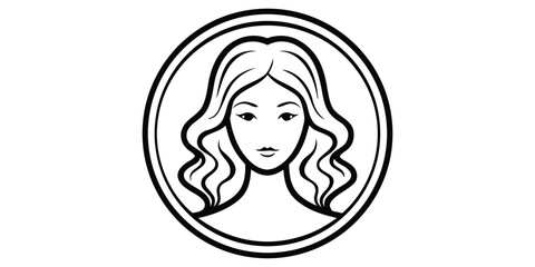 Beautiful Silhouette Cameo Of Young Woman Vector Illustration