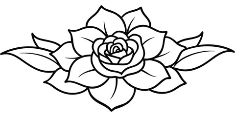 Obraz premium Flower Tattoo Vector Silhouette Illustration Icon Clipart Black White
