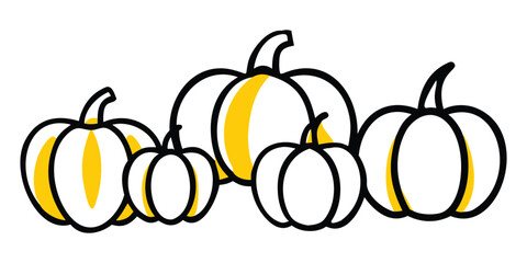 Set Of Pumpkins Pumpkin Different Shapes Autu Vector Silhouette