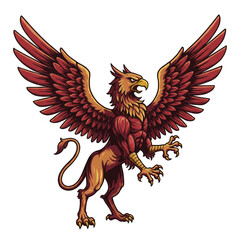 Obraz premium Pixel Art Griffin Illustration Fantasy Creature Fabled Beast Eagle Lion