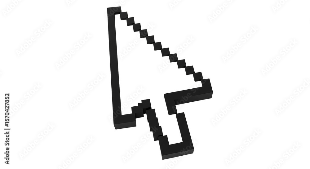 Fototapete pixelated pointer arrow cursor navigation in 3d rendering illustration
