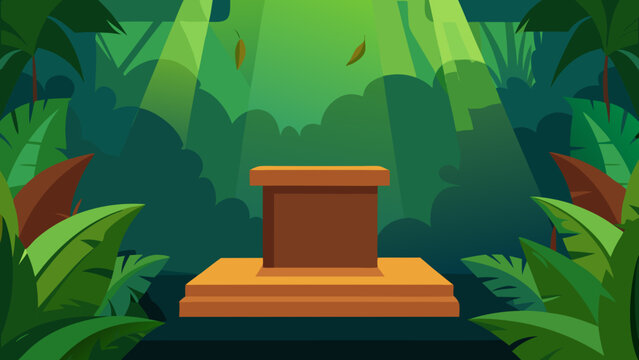 Jungle Display Platform Tropical Scene Background for Product Showcase