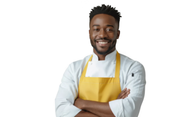 Smiling chef isolated on transparent background