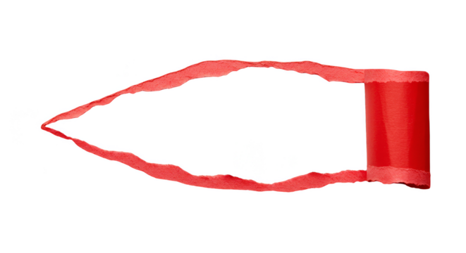 Red Ribbon Banner Isolated on Transparent Background Design Element