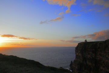Spectacular Bright Sunny Evening View of the Majestic Cliffs of Moher, County Clare, Ireland –...