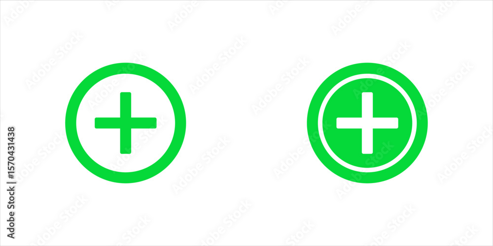 Aufkleber add icon set vector in black circle. social media plus button