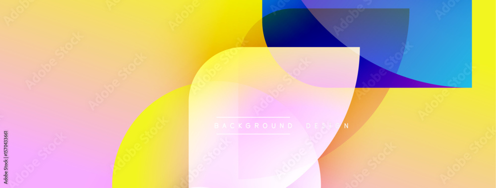 Poster abstract colorful gradients overlap, creating dynamic visual effect. soft hues blend, forming modern