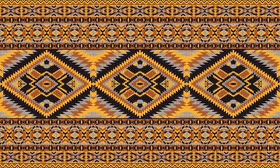 American tribal ethnic native pattern.Traditional Navajo,Aztec,Apache,Southwest and Mexican style fabric pattern.Abstract vector motifs pattern.For fabric,clothing,blanket,carpet,woven,wrap,decoration