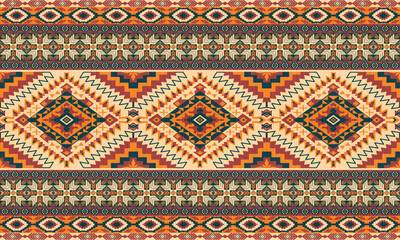 American tribal ethnic native pattern.Traditional Navajo,Aztec,Apache,Southwest and Mexican style fabric pattern.Abstract vector motifs pattern.For fabric,clothing,blanket,carpet,woven,wrap,decoration