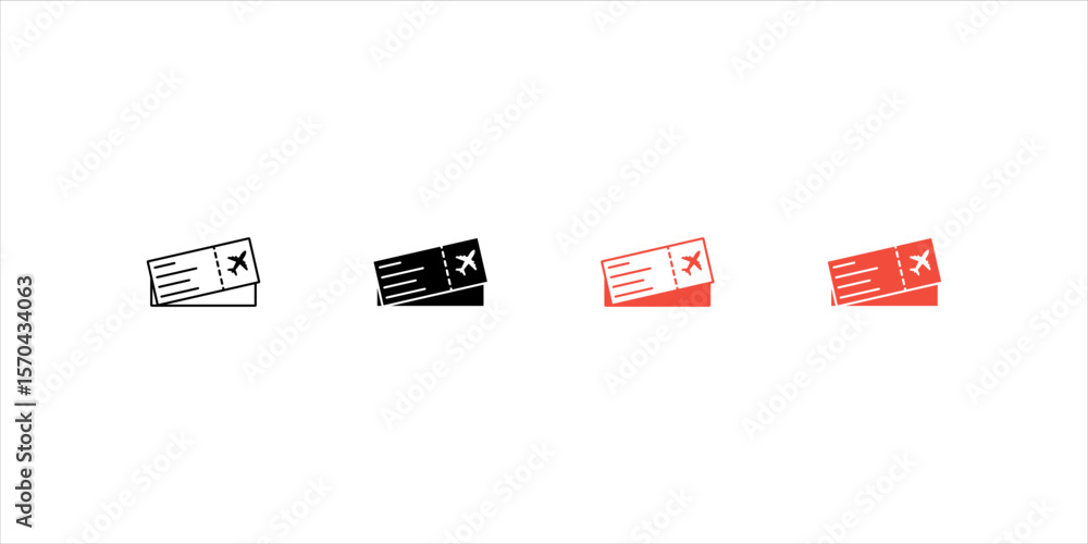 Aufkleber boarding pass line icon set. airplane tickets sign. check in flight symbol. quality design element. 