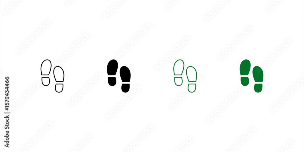 Poster illustration vector graphic of boot print icon set template