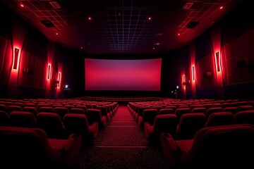 cinema with blank screen by generative ai