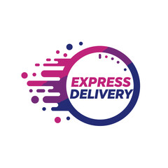 Fototapeta premium Fast, dynamic express delivery service logo design.